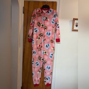 Women's Pink Reindeer One Piece